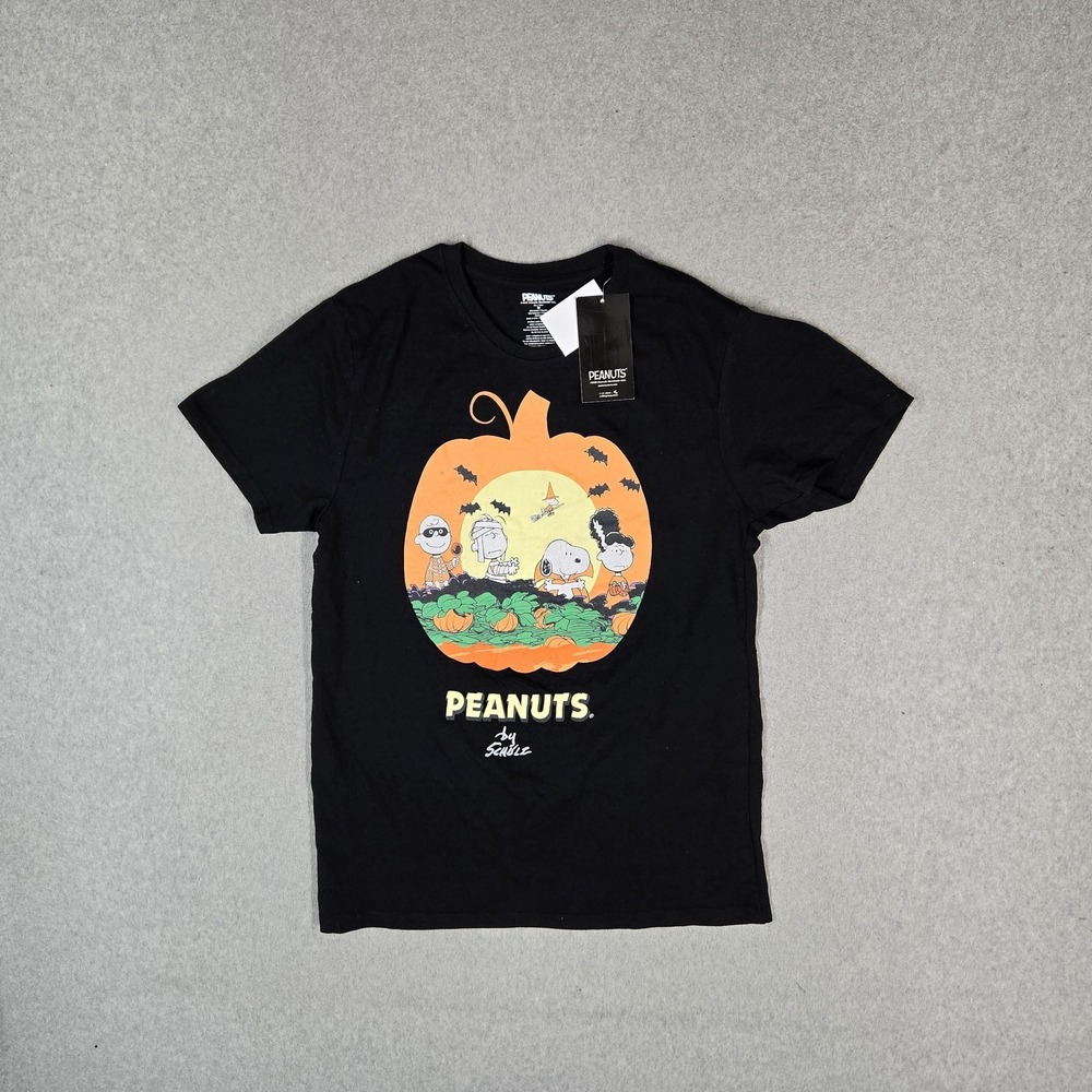Peanuts Men Shirt M Black It's the Great Pumpkin Charlie Brown Halloween NWT